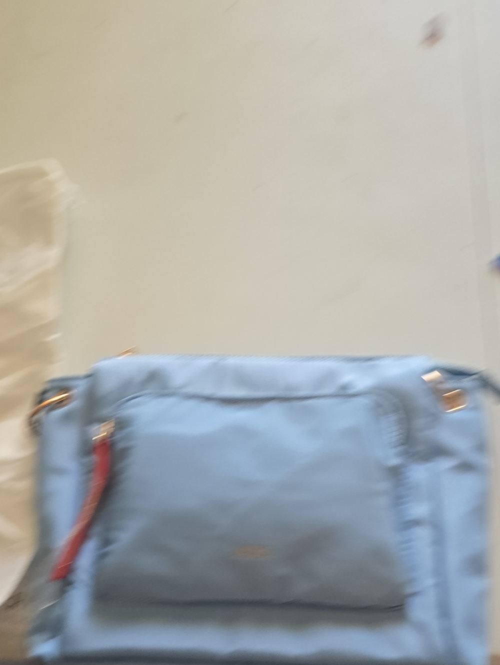 Light Blue Women's Crossbody Bag with Gold Hardware